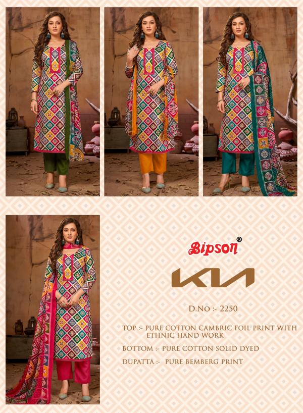 Bipson Kia 2250 Pure Cotton Dress Material Collection